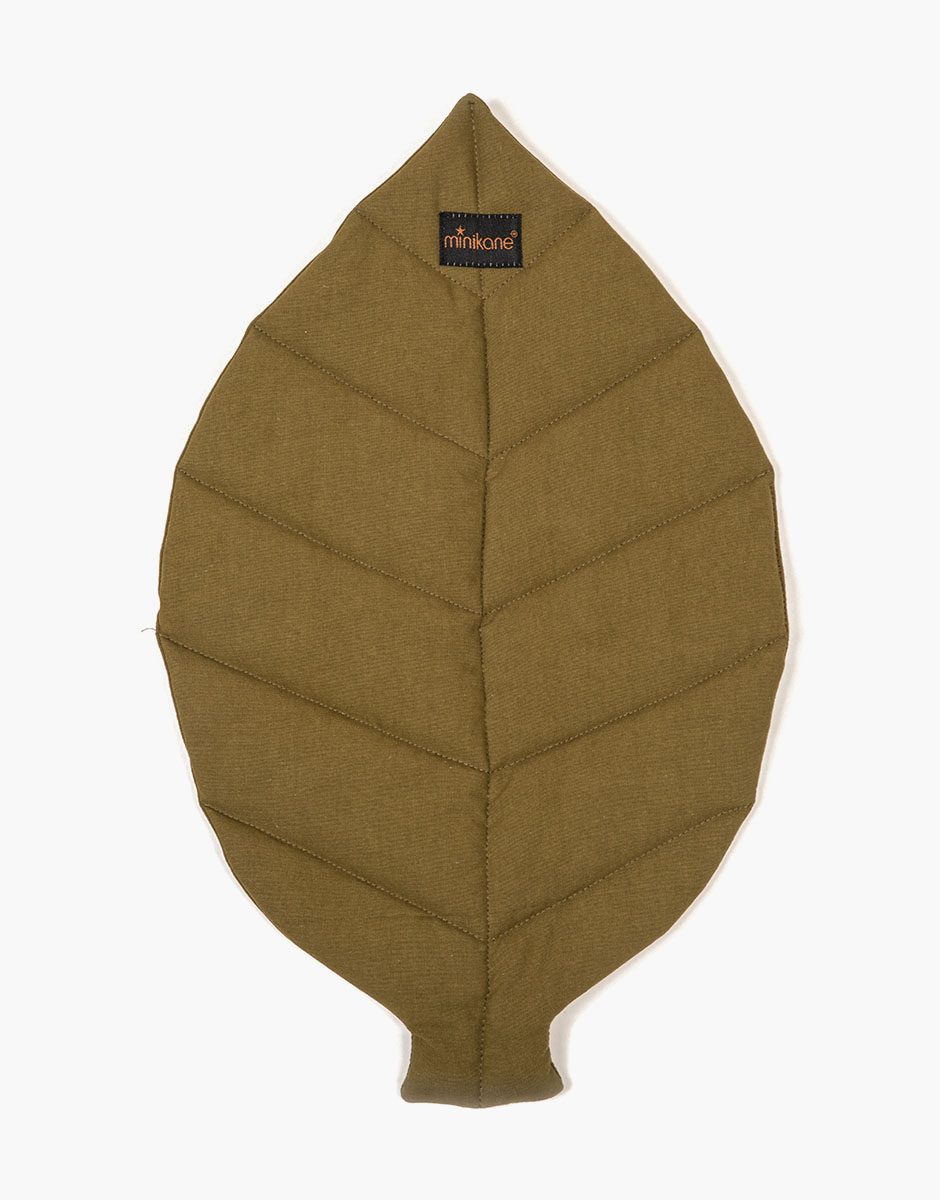 Matelas feuille kaki et son pochon