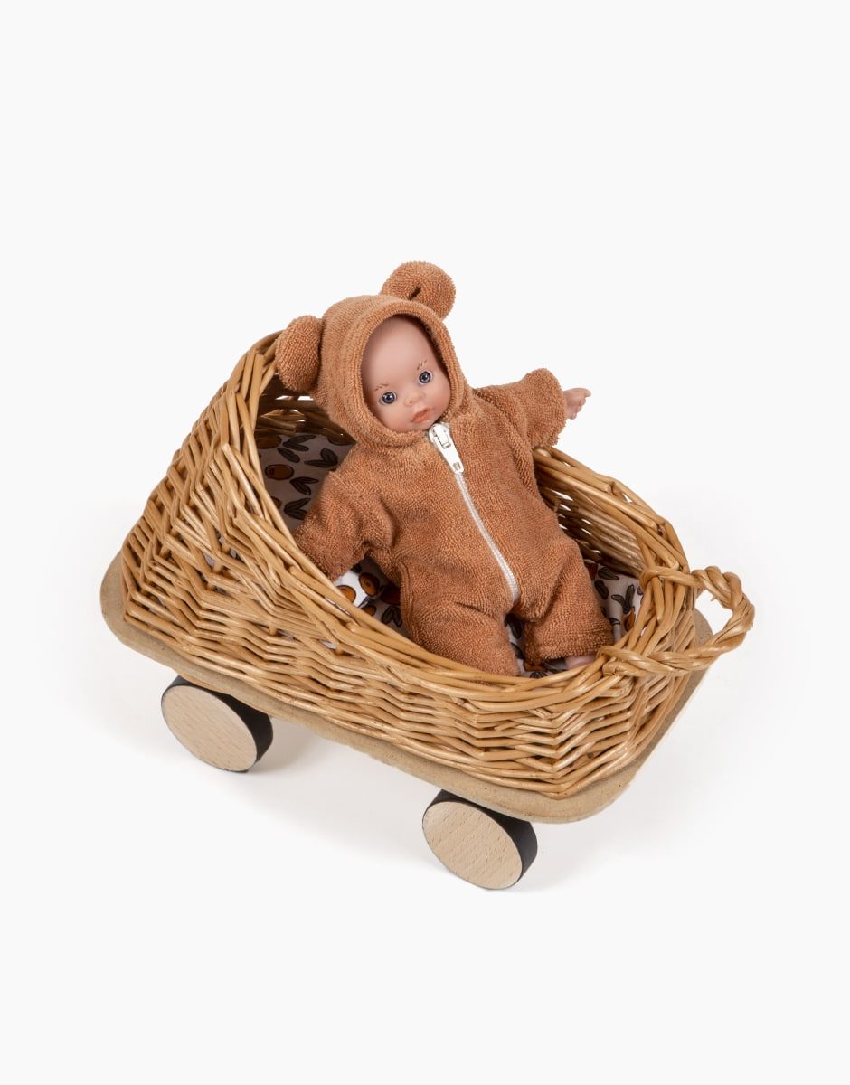 Mini landau en bois et osier Elliot