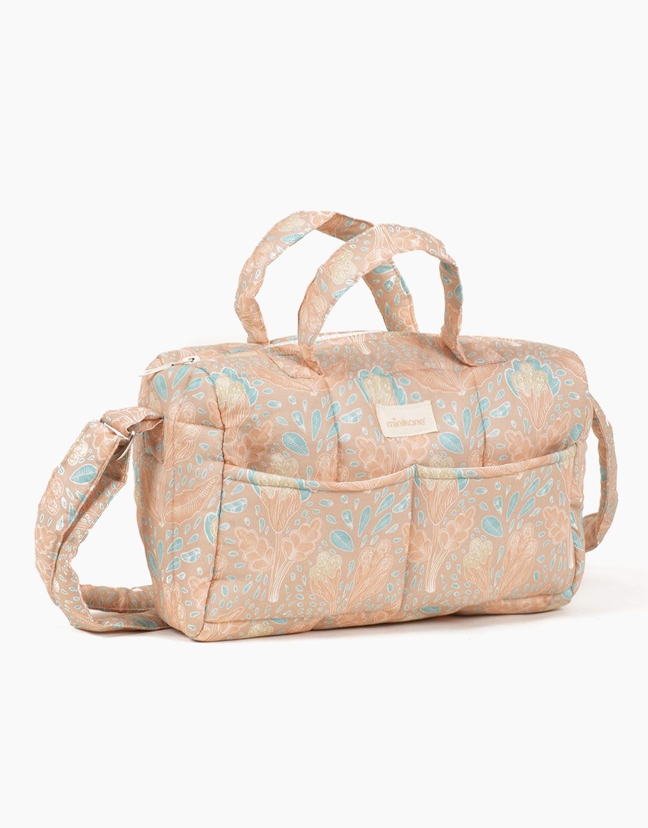 Sac à langer imprimé au motif exclusif Aquarius pour poupée Minikane. Accessoires made in France en coton. Collection Gordis 34 & 37cm.