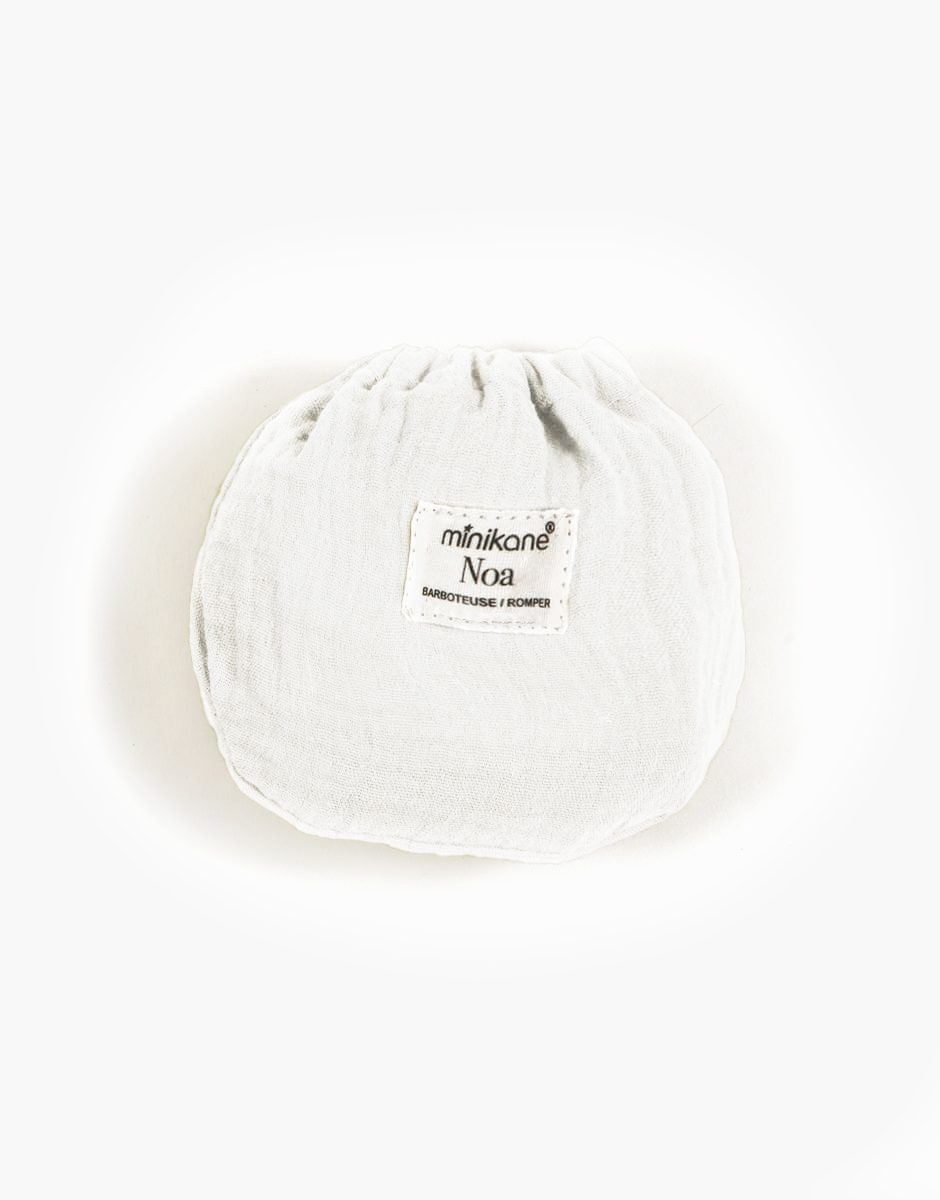 Barboteuse Noa en gaze de coton blanc avec pochon