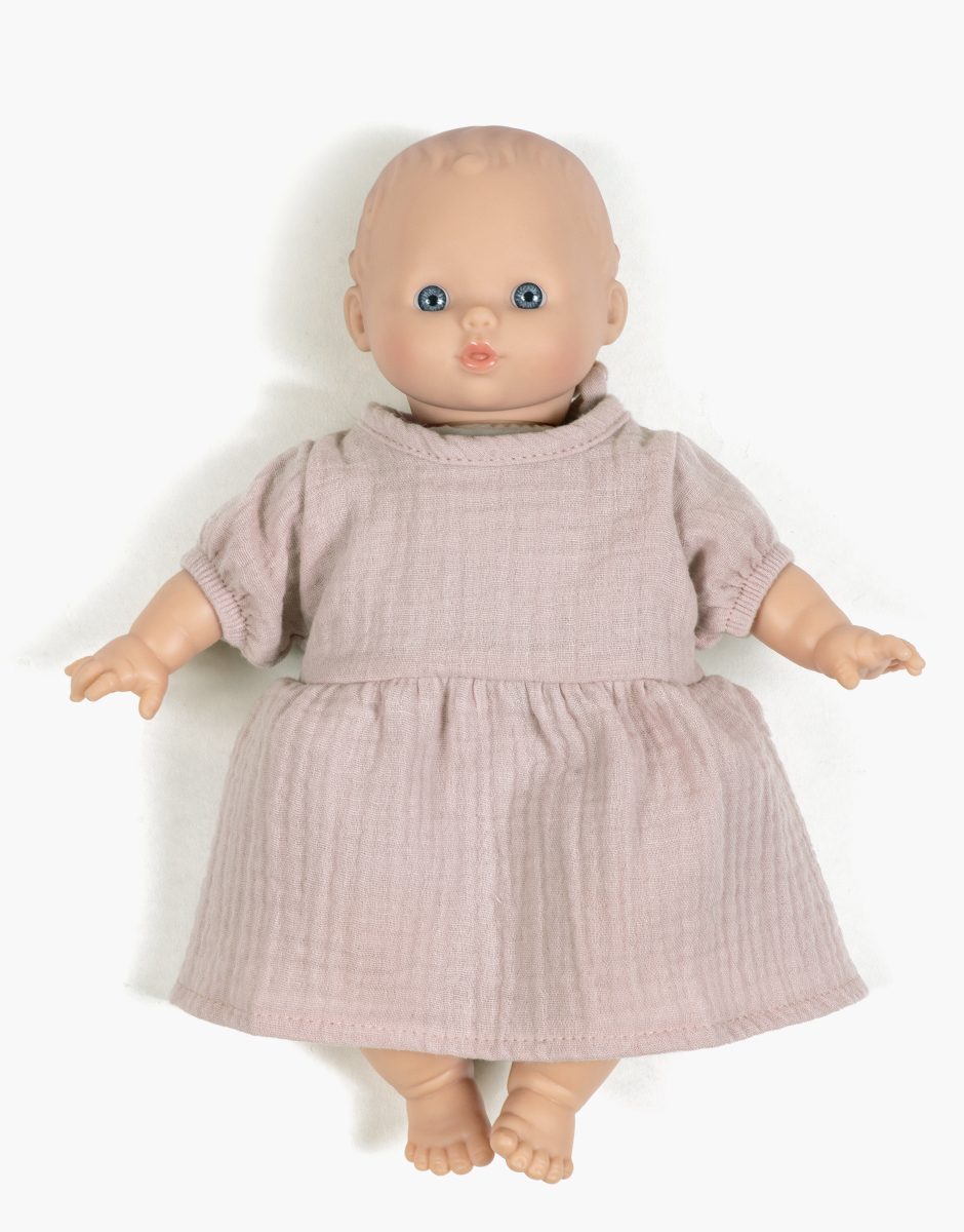 Babies - Robe Faustine à manches ballons en gaze de coton rose orchidée