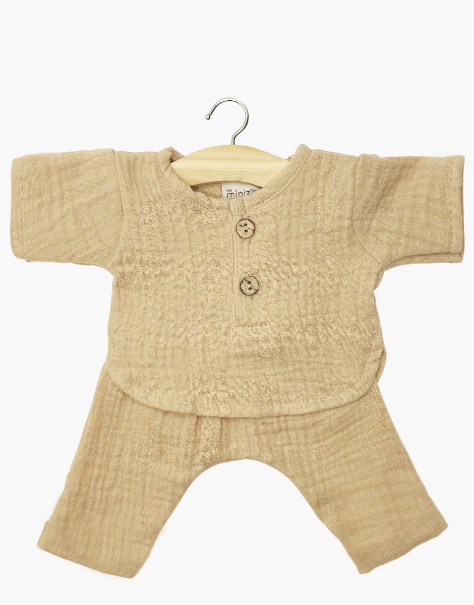 Babies - Ensemble Andrea en gaze de coton latte
