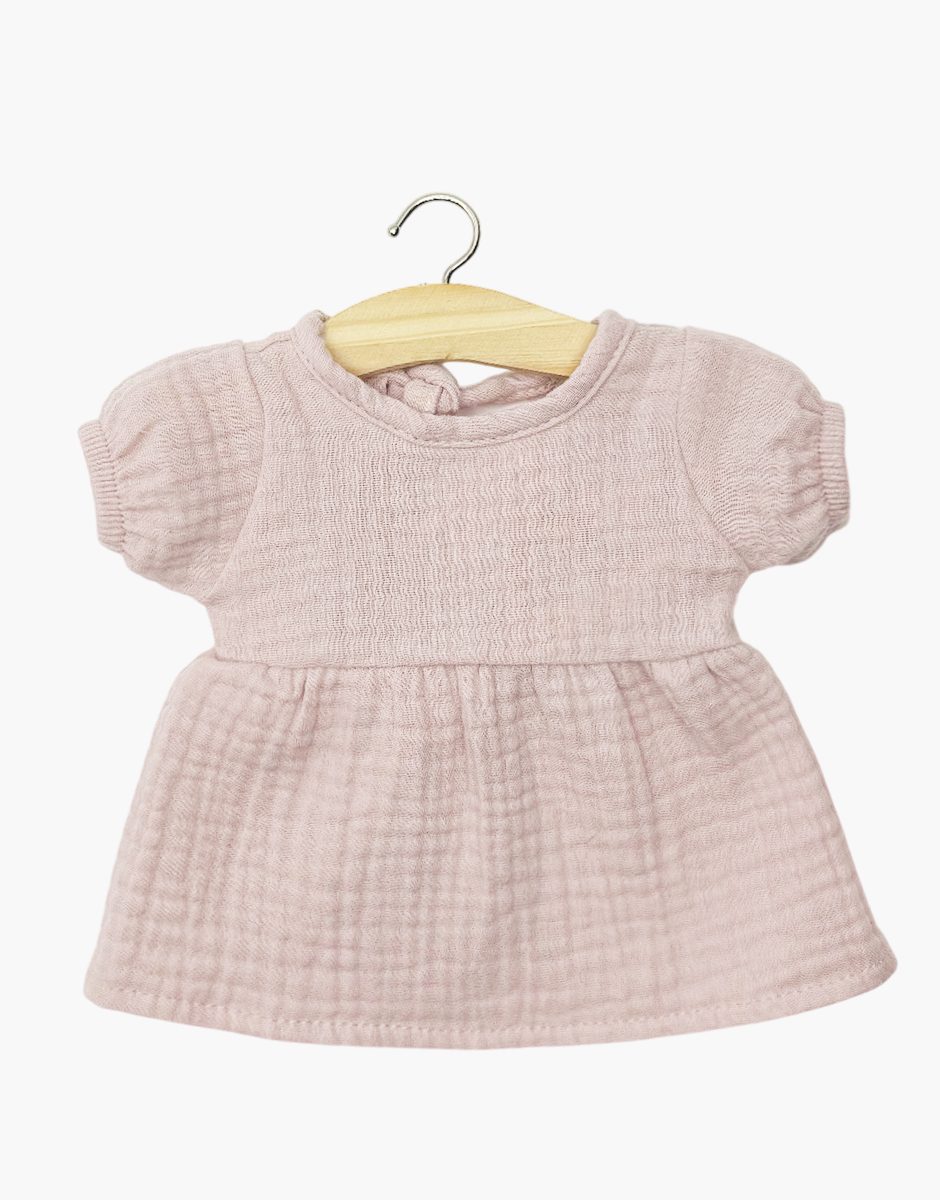 Babies - Robe Faustine à manches ballons en gaze de coton rose orchidée