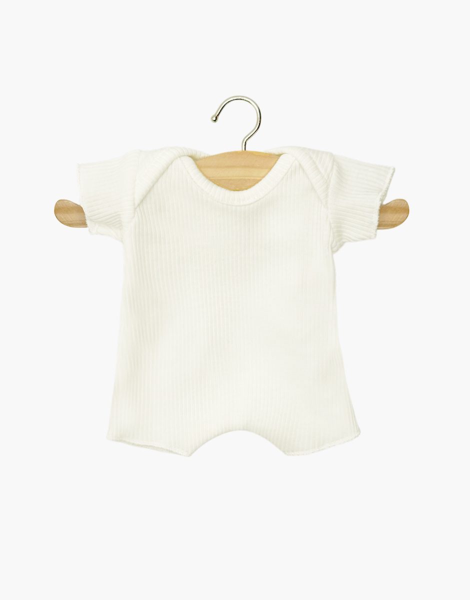 Babies - Body shorty en maille côtelée mastic