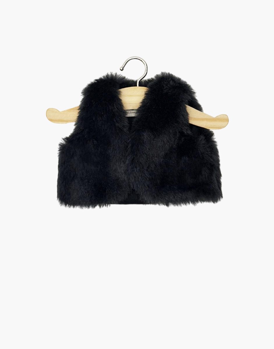 Gilet sans manches Tao en fausse fourrure Rabbit noir