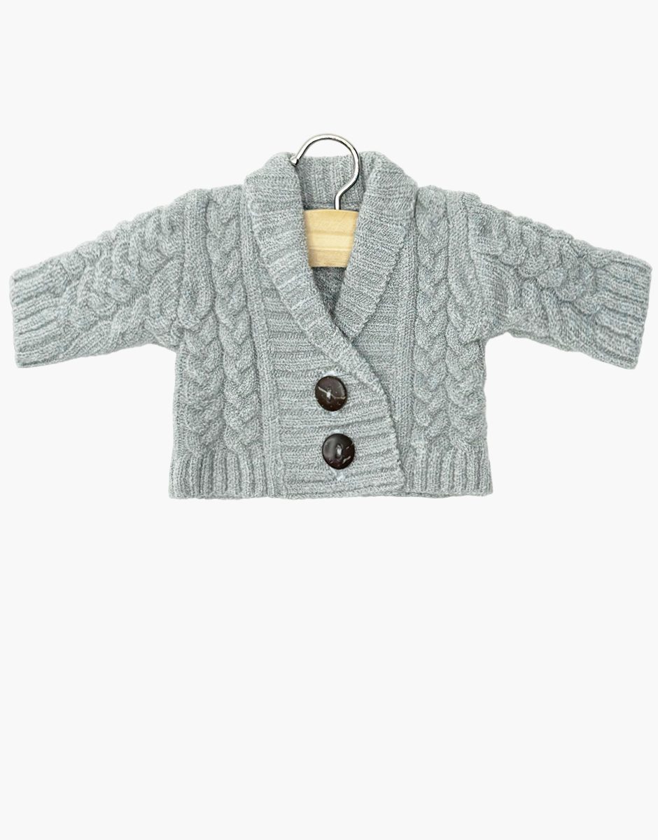 Gilet Gil en tricot silver et son pochon