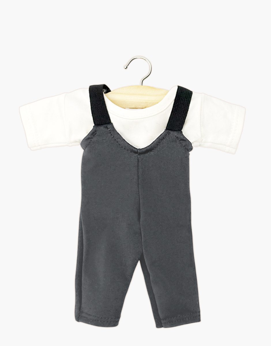 Ensemble de danse justaucorps Hugo en lycra anthracite et t-shirt blanc