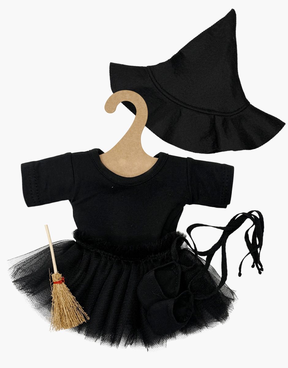 Les P'tits Déguiz' - Ensemble Halloween P'tite sorcière noir avec chapeau et balais