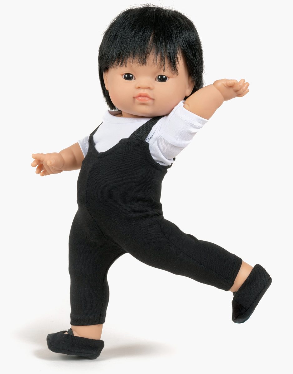 Ensemble de danse justaucorps Hugo en lycra noir et t-shirt blanc