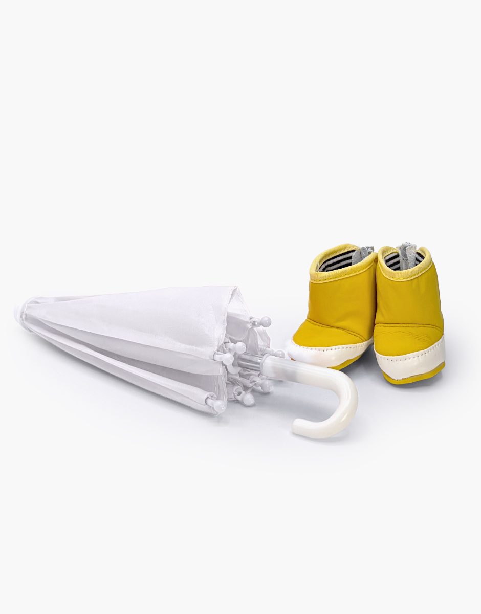Lot accessoires de pluie Mini Panchas avec parapluie blanc