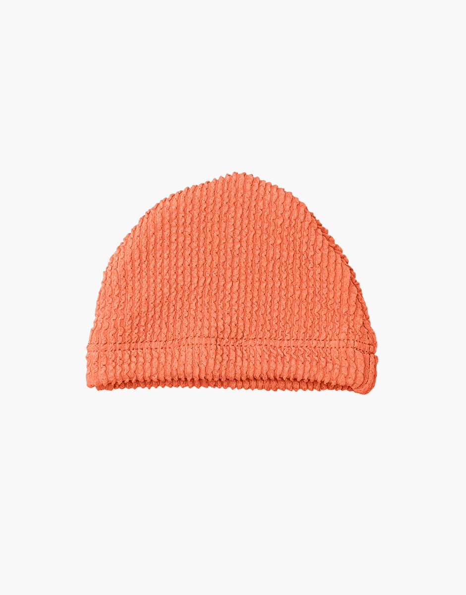 Bonnet de natation en maille gaufrée corail