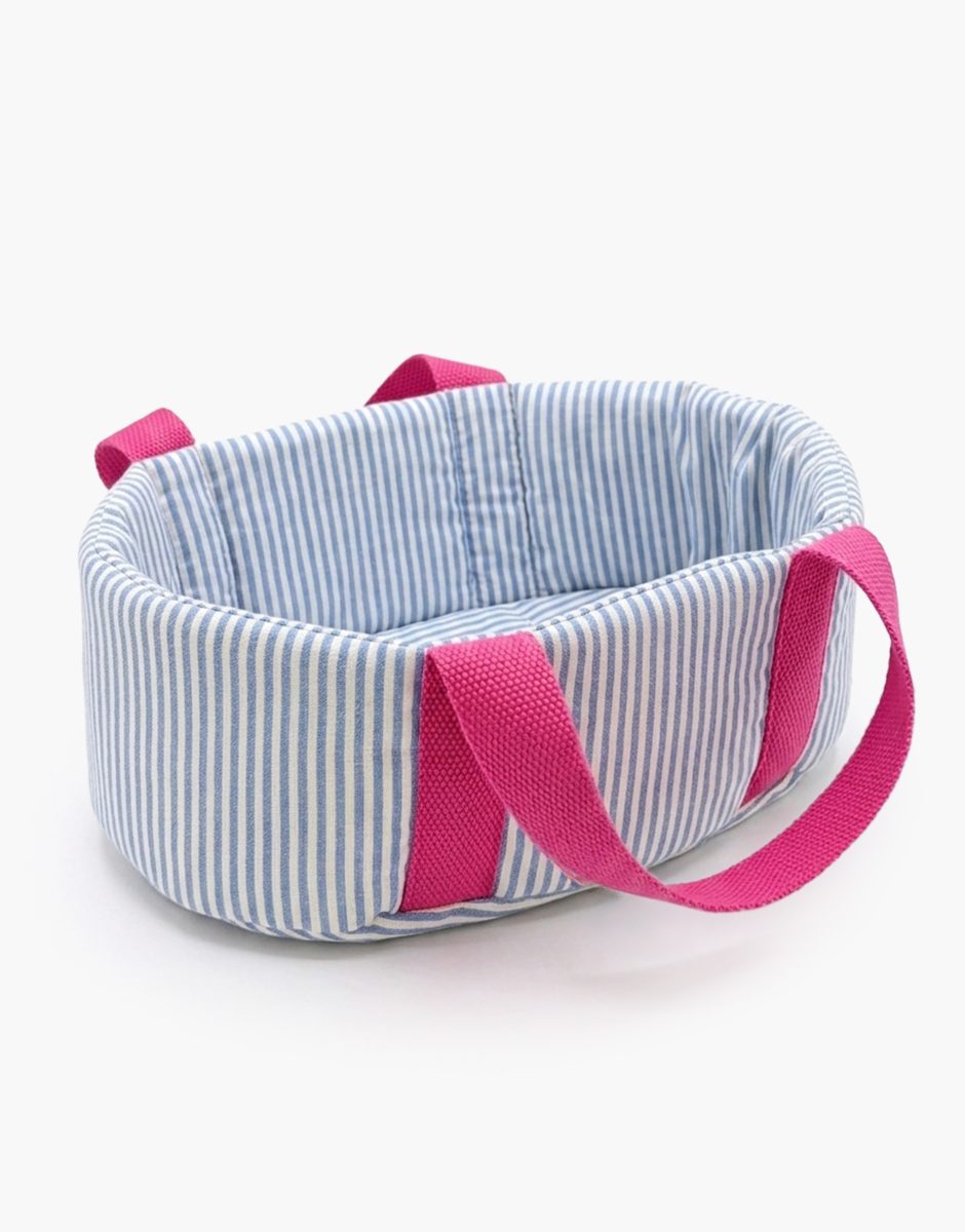 Couffin pour poupées Mini Panchas rayé bleu clair