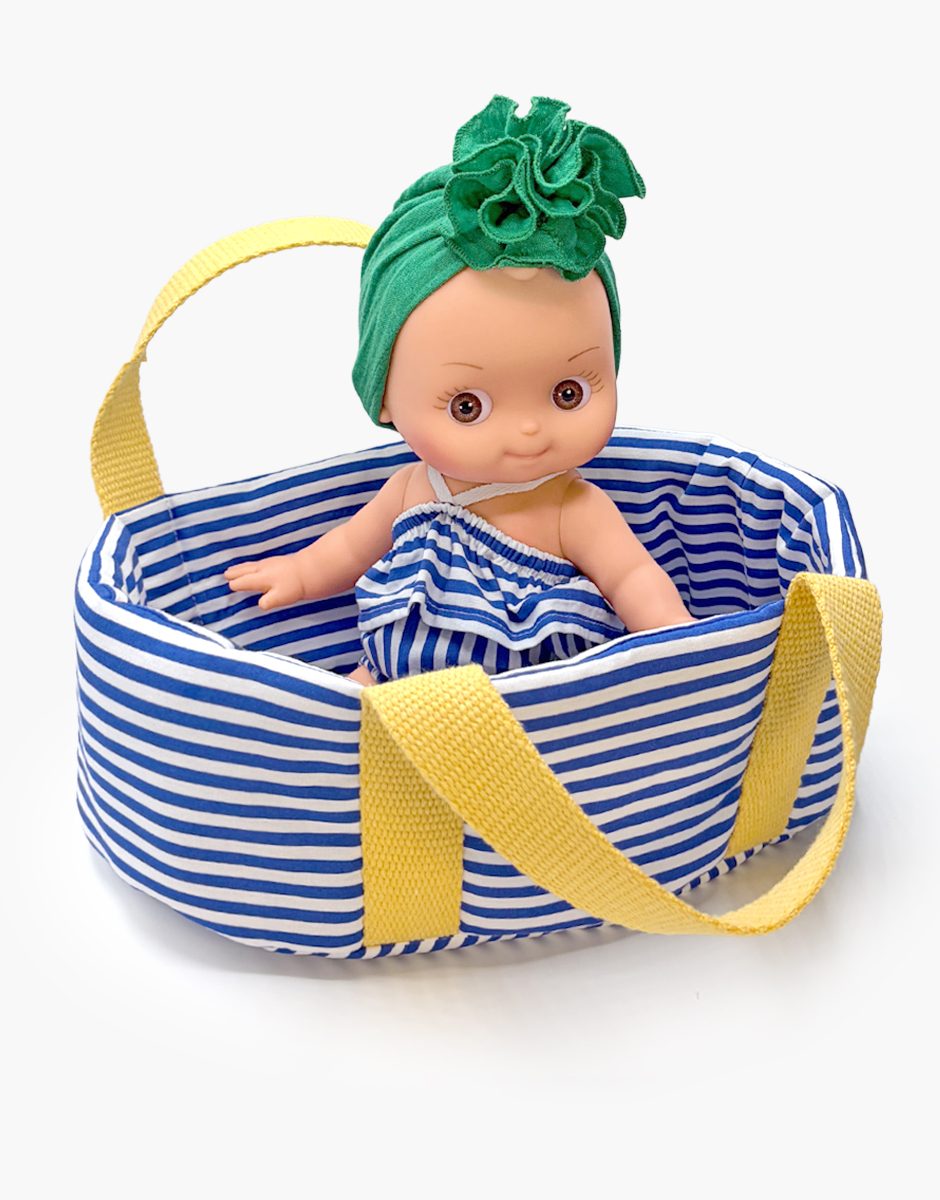 Couffin pour poupées Mini Panchas rayé bleu foncé