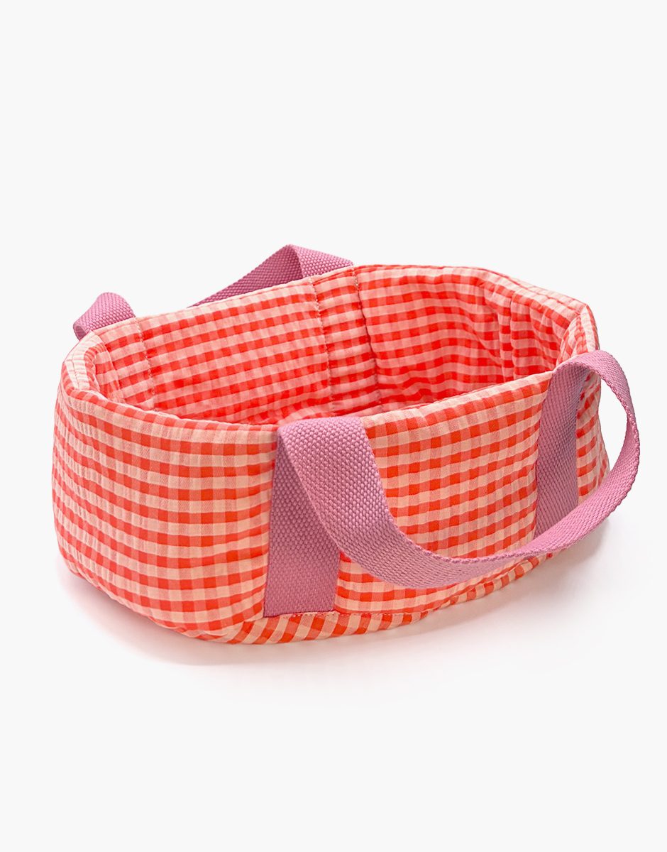 Couffin pour poupées Mini Panchas Vichy corail
