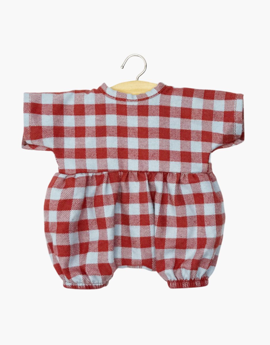 Babies - Barboteuse Noa en flanelle Vichy fauve/givre