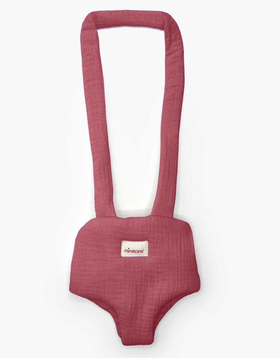 Porte poupée en gaze de coton framboise